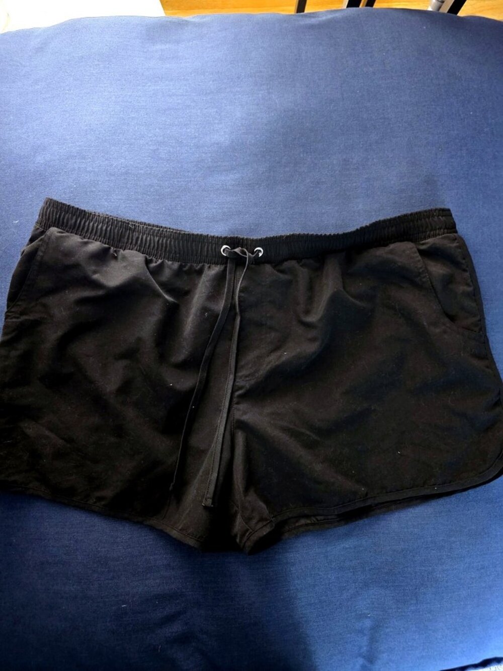 Kona Sol Black Women's Swim Shorts, Drawstring, Relaxed Fit — XL